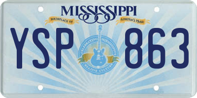MS license plate YSP863