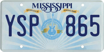 MS license plate YSP865