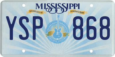 MS license plate YSP868