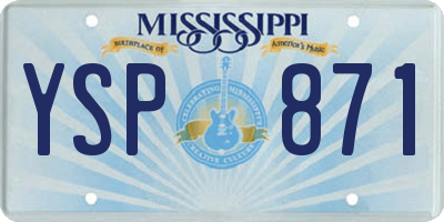 MS license plate YSP871