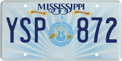 MS license plate YSP872