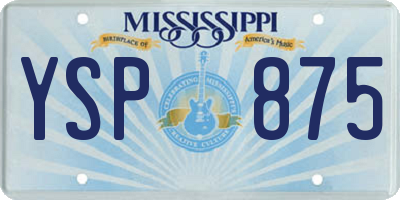 MS license plate YSP875