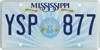 MS license plate YSP877