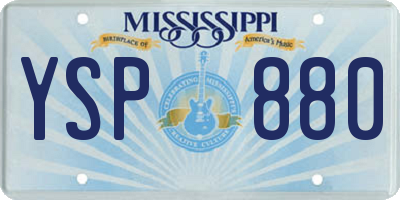MS license plate YSP880