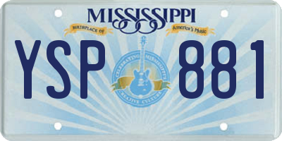MS license plate YSP881