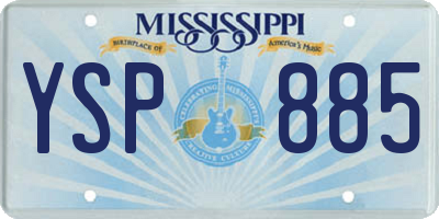 MS license plate YSP885