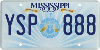 MS license plate YSP888