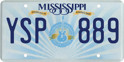 MS license plate YSP889