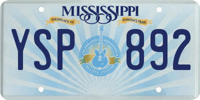 MS license plate YSP892