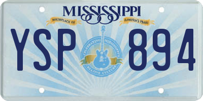MS license plate YSP894