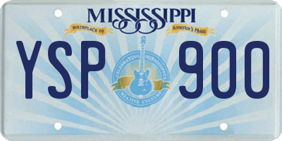 MS license plate YSP900