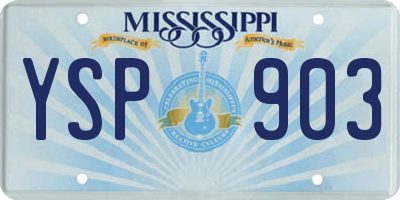 MS license plate YSP903