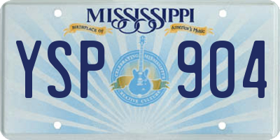 MS license plate YSP904