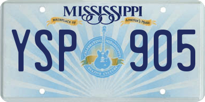 MS license plate YSP905