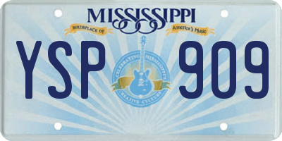 MS license plate YSP909