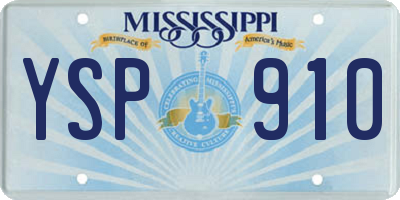 MS license plate YSP910