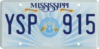 MS license plate YSP915