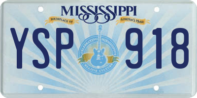 MS license plate YSP918