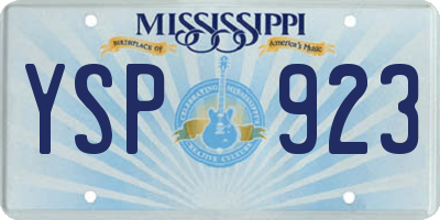 MS license plate YSP923