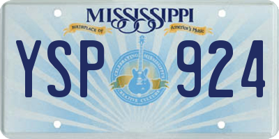 MS license plate YSP924