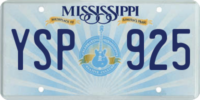 MS license plate YSP925