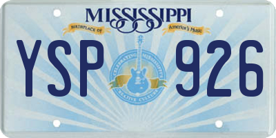 MS license plate YSP926