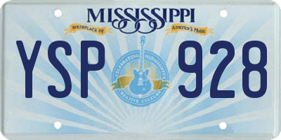 MS license plate YSP928