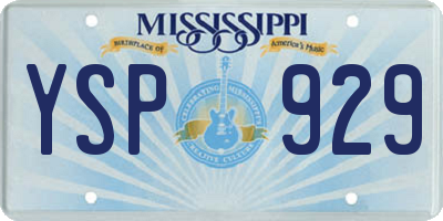 MS license plate YSP929
