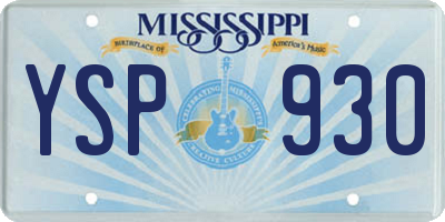MS license plate YSP930