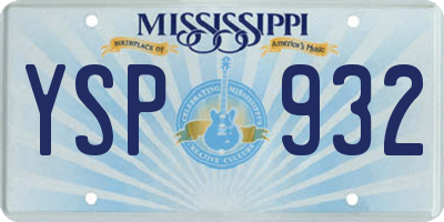 MS license plate YSP932