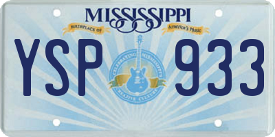 MS license plate YSP933