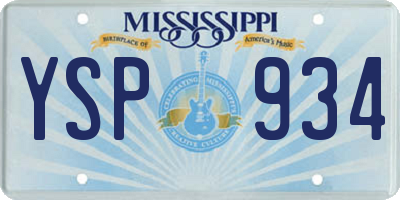MS license plate YSP934