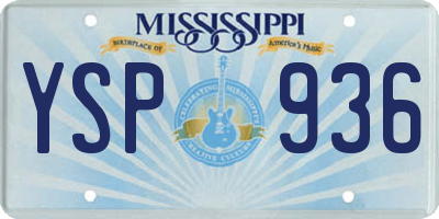 MS license plate YSP936