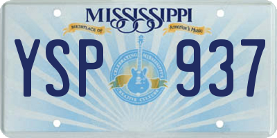 MS license plate YSP937