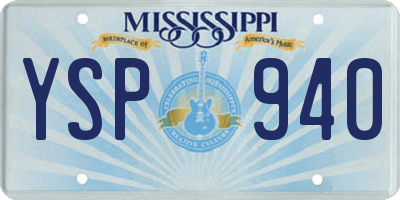 MS license plate YSP940