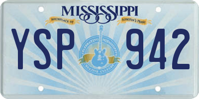 MS license plate YSP942