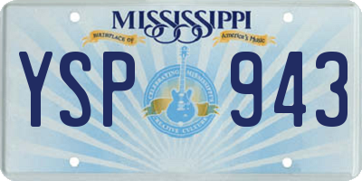 MS license plate YSP943