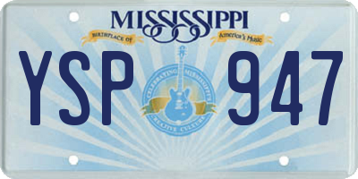 MS license plate YSP947