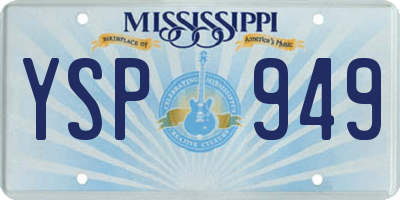 MS license plate YSP949