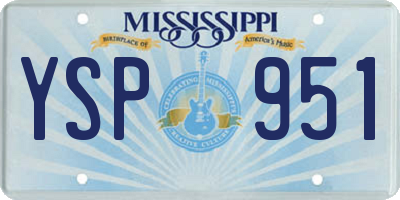 MS license plate YSP951