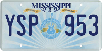 MS license plate YSP953