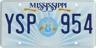 MS license plate YSP954