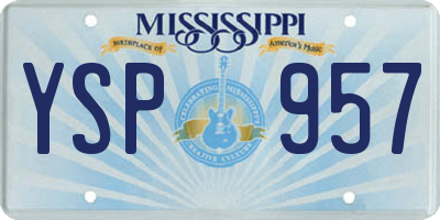 MS license plate YSP957