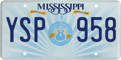 MS license plate YSP958