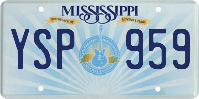 MS license plate YSP959