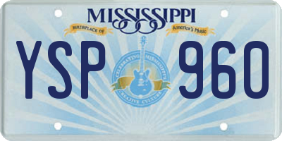 MS license plate YSP960