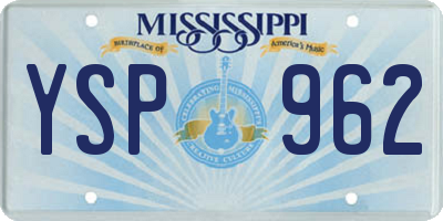 MS license plate YSP962