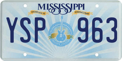 MS license plate YSP963