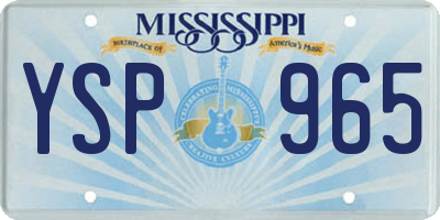 MS license plate YSP965