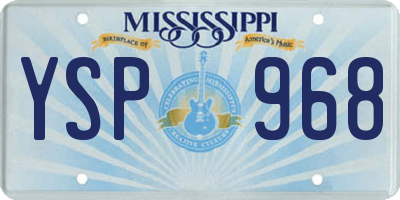 MS license plate YSP968